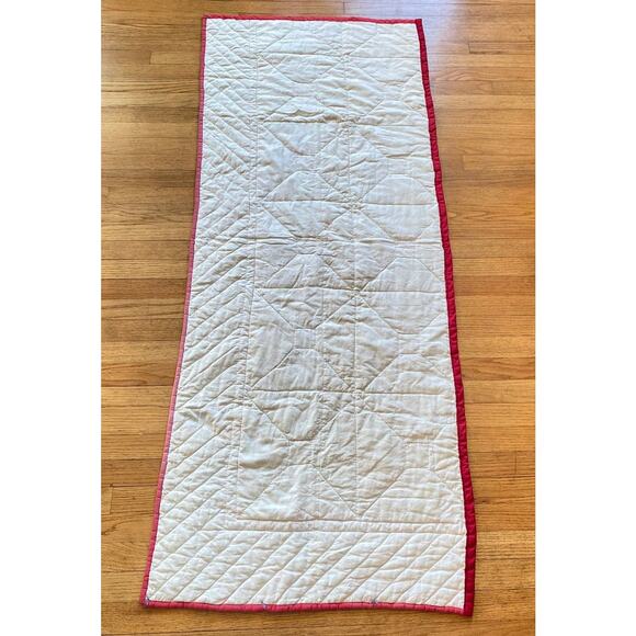 Vintage Hand Stitched Quilt Table, Runner, Quilt, Blanket, throw - Picture 10 of 10